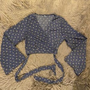 SheIn Cropped Floral Blouse